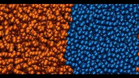 Phase separation of decane in aqueous medium