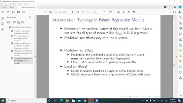 Categorical Data Analysis: Binary Regression Typology of Quantities of Interest for Interpretation