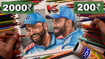 DOMS VS Brustro Colour Pencil 🔥 Rohit Sharma, Virat Kohli Drawing,