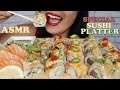 ASMR ASSORTED SPECIAL SUSHI PLATTER + SALMON SASHIMI (EATING SOUNDS, NO TALKING) - EM ASMR