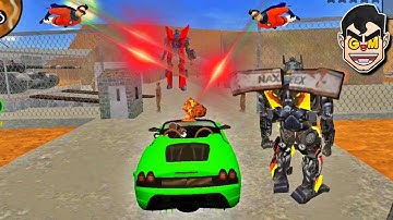 CAR ROBOT DESTROYET BY SUPERHERO | Vegas Crime Simulator - Gameplay (Android/iOS)