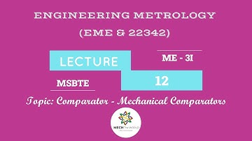 Lecture 12 Mechanical Comparators (EME) (22342) Engineering Metrology