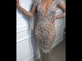 Heavily embellished silver fringe dress : Slay Network