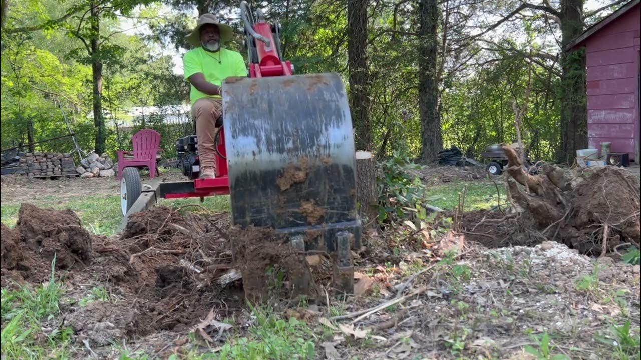 Digging Up Stumps With The Harbor Freight, Central Machinery Backhoe