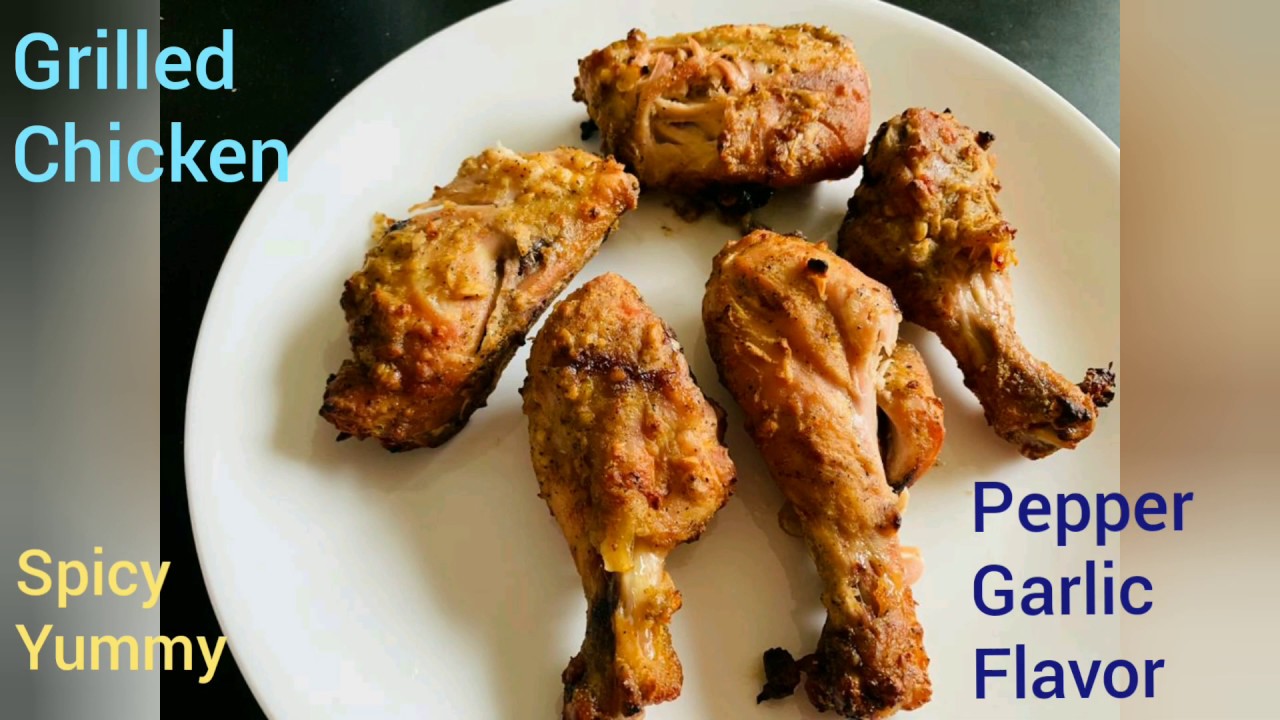 Garlic, Pepper Powder Grilled Chicken (ಚಿಕನ್ ಗ್ರಿಲ್) in Oven I Chicken