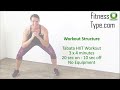12 Minute Tabata HIIT Workout - Fat Burning Cardio HIIT Exercises at Home - No Equipment