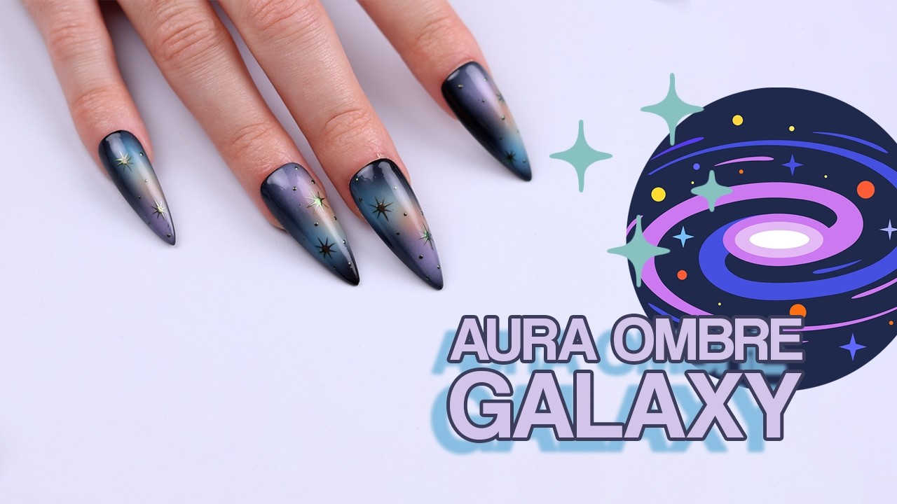 Набор Aura Ombre Galaxy | Неземной дизайн ногтей! 🌌✨