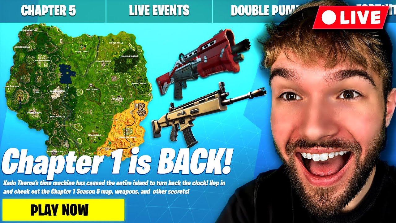 🔴LIVE - CHAPTER 1 MAP COMING BACK 😄 (Fortnite Zero Builds w ...