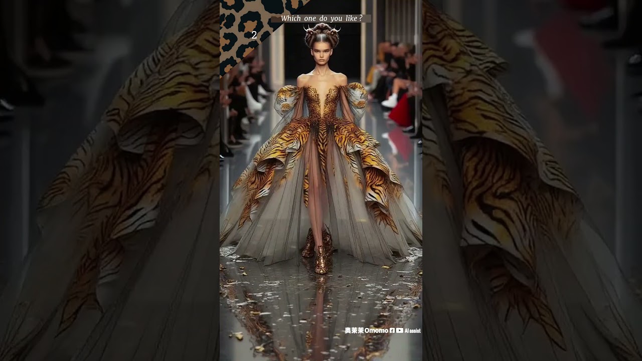 4 Haute Couture Animal Print Gowns 