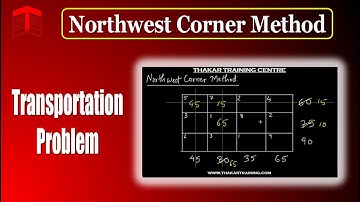 NORTH WEST CORNER METHOD (Transportation Problem) for initial basic feasible solution with example