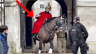 King's Horse Decides To SHOW OFF the Riders Skills  Police Keeps Public Safe from Spooked Horse
