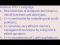 Features of C++ Programming Language