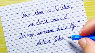 Real Quotes by Steve Jobs | Super clean handwriting | Beautiful English Cursive handwriting EP80