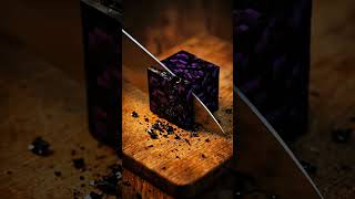 Cutting Minecraft Obsidian IRL? 🤯 ASMR 4K #asmr #minecraft