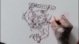 Dansin's Oni Demon Drawing Tutorial | Tattoodo | Art Class screenshot 2