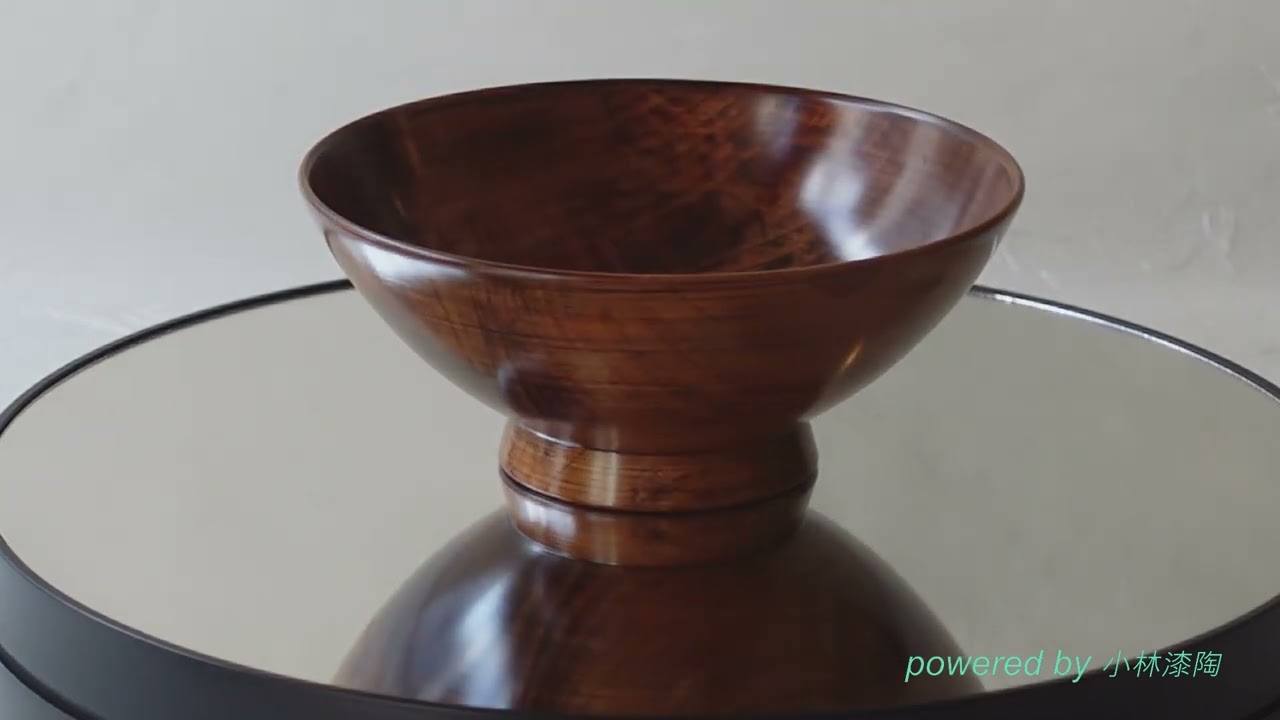Yamanaka Lacquerware: Wooden Hollowed-Out Rice Bowl, Ultra-Thin