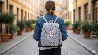 Penye İpten Kolay Sırt Çantası Yapımı - Penye İpten Desenli Sırt Çantası- Handmade Bag -Sırt Çantası