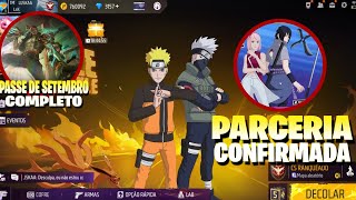 URGENTE! PARCERIA FREE FIRE X NARUTO CONFIRMADA! PASSE DE SETEMBRO 2024 COMPLETO,NOVIDADES FREE FIRE