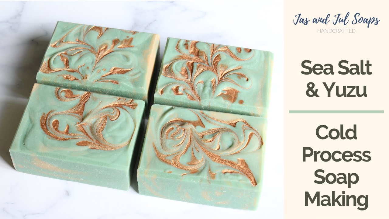 Sea Salt and Yuzu Cold Process Soap Making and Cutting Ricing