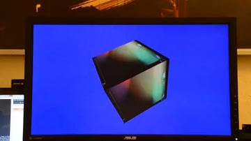 Native linux OpenGLES 2.0 app showing Android JB interface on the faces of spinning cube.