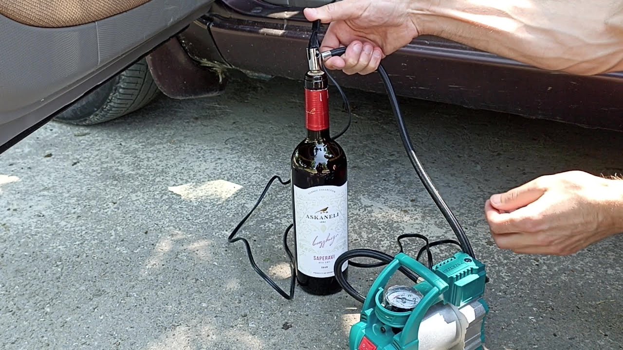 No Corkscrew Needed! Car Air Pump Pressure Hack to Remove a Wine Cork!