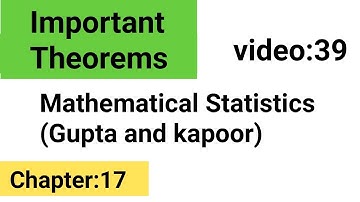 Important Theorems || Statistical Inference || FMS || Gupta and Kapoor