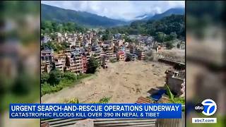 Catastrophic floods kill over 390 in Nepal and Tibet