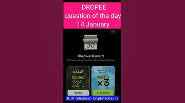 Dropee question of the day code 14 January | Dropped question of the day code | @CryptoTechSunil