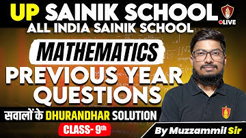 UP Sainik School Maths Previous Year Questions | Sainik Coaching Math Class 9