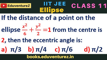 If the distance of a point on the ellipse x^2/6+y^2/2=1 from the centre is 2, then the eccentric ang