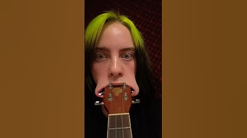 Billie Eilish fits entire ukulele head in her mouth … TWICE 😂 #shorts #billieeilish