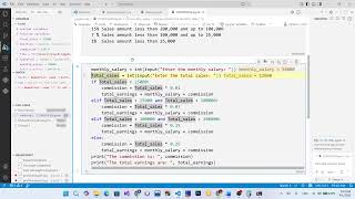 🐍 Python Program | Commission Calculation Using If-Else | Sales Based Logic