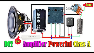 Diy Amplifier Class A C5200 & C1815 Transistors Extremely Powerful / Output Capacitors