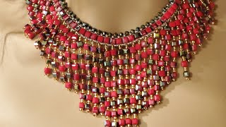 Party crystal cube necklace
