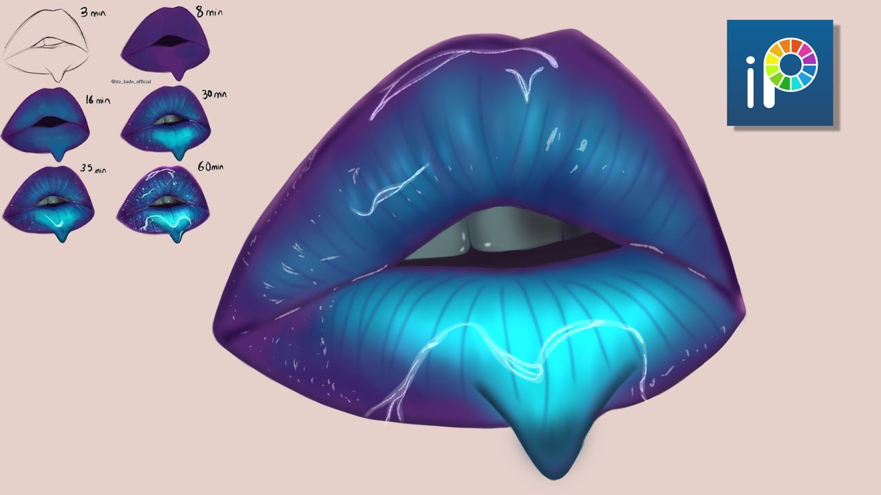 Reproduzindo Tutorial de desenho Boca | Dicas e Funções do Ibispaint ...