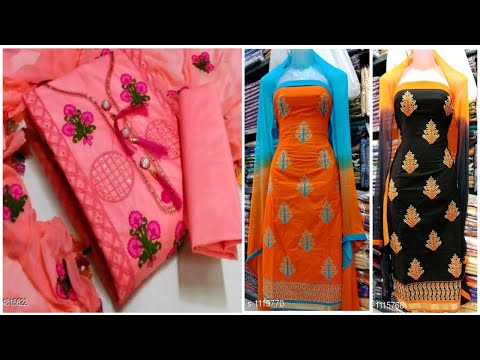 Latest Cotton Dress materials Online with Price Catalog 6/Designer suits for Wholesale Prices