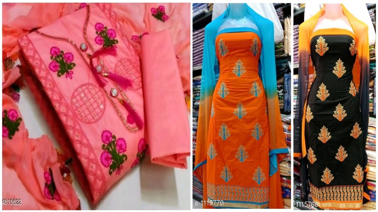 Latest Cotton Dress materials Online with Price Catalog 6/Designer suits for Wholesale Prices