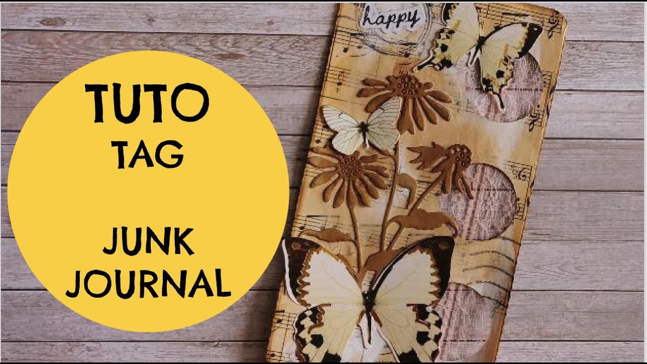 TUTO TAG pour JUNK JOURNAL / JUNK JOURNAL TAGS using up OLD BOOK PAGE YouTube