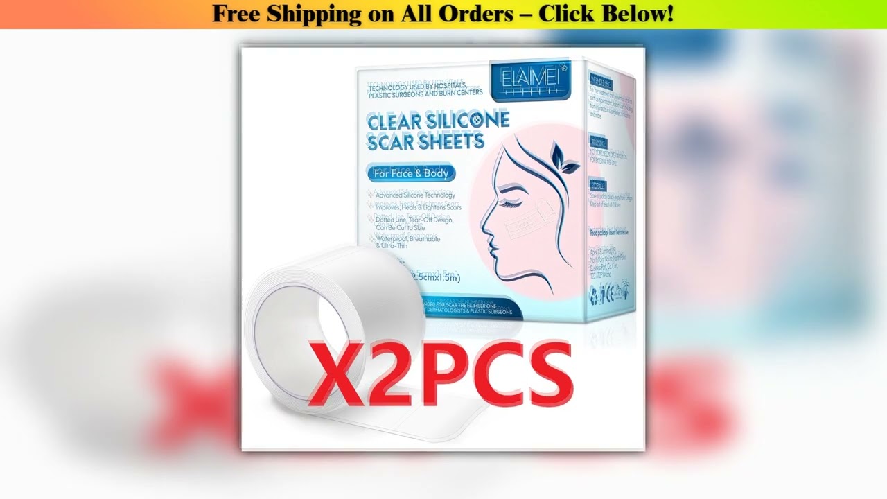 12 Roll Invisible Silicone Scar Sheets 25cm X 150cm SelfAdhesive Scar Cover Tape Reusable and Effec