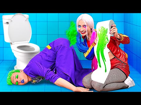 Best Toilet Gadgets | TESTING Cheap Life Hacks and Bathroom Gadgets! | Harley Quinn makes a Toilet