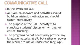 Computer Assisted Language Learning: an Introduction by Mark Warschauer Activity 6