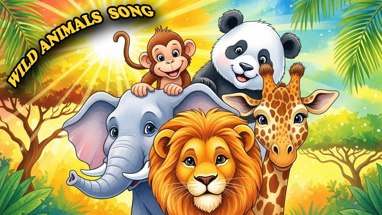 Wild Animals Song for Kids | Learn Animal - Fun Jungle Safari Nursery Rhyme