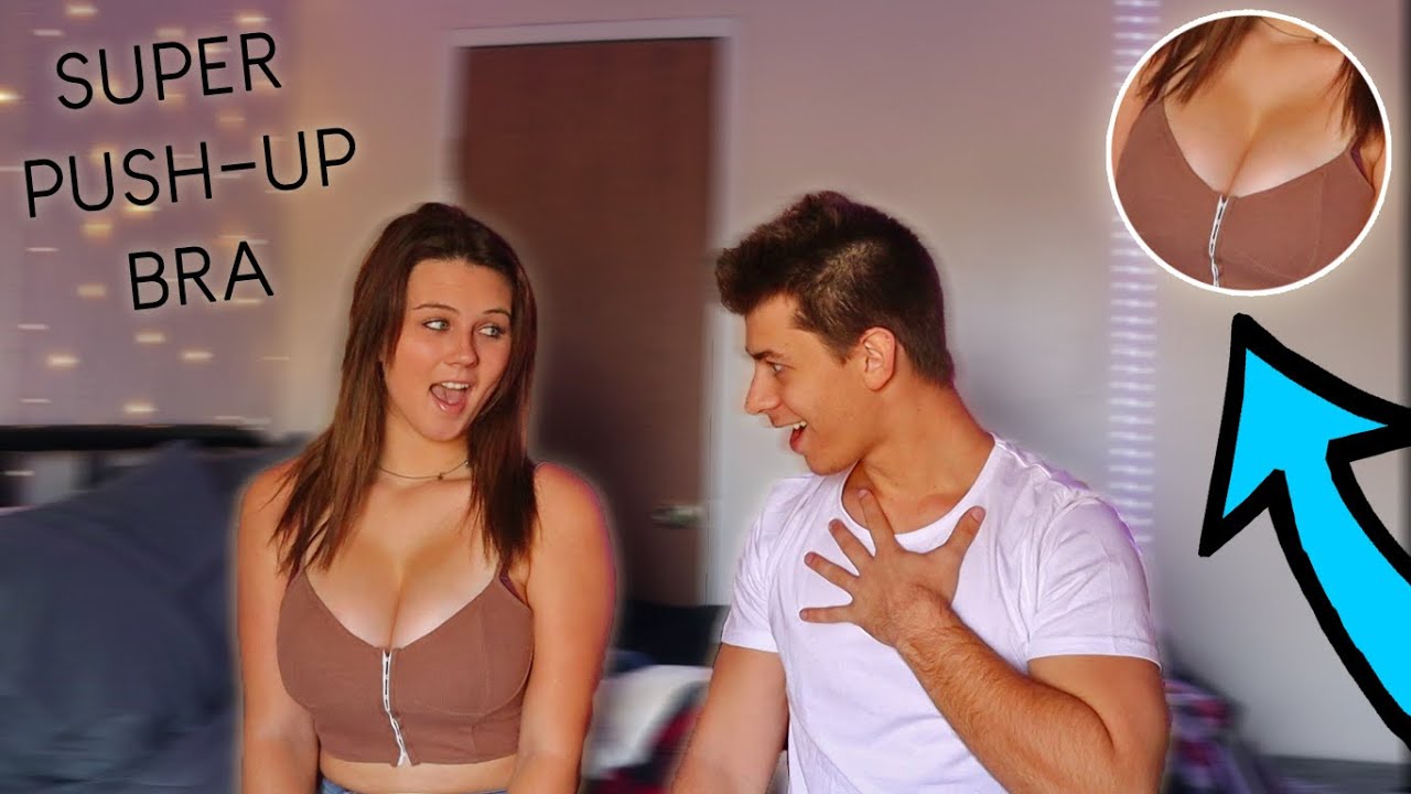 Wearing a SUPER Push-up Bra To See How My Boyfriend Reacts *Funny Reaction*