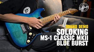 Soloking Ms-1 Classic Mkii In Blue Burst With 5A Flame Top Nafiri Special Run Sound Demo