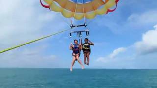 Canadian girls get soaked with Parawest Parasailing Key West