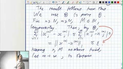 Lecture 18a: Functional Analysis - more about Sequence spaces