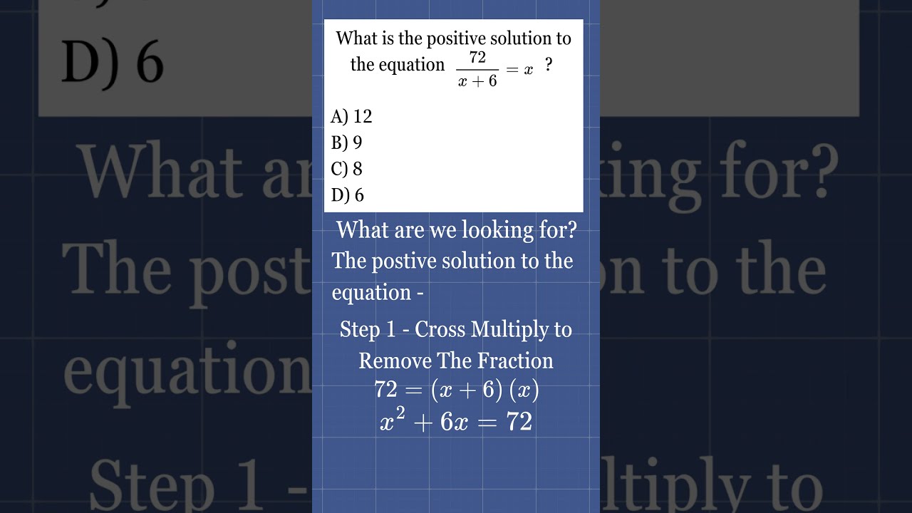 Equation With Fraction SAT ACT Prep Satprep Digitalsatprep Satmath Satexam