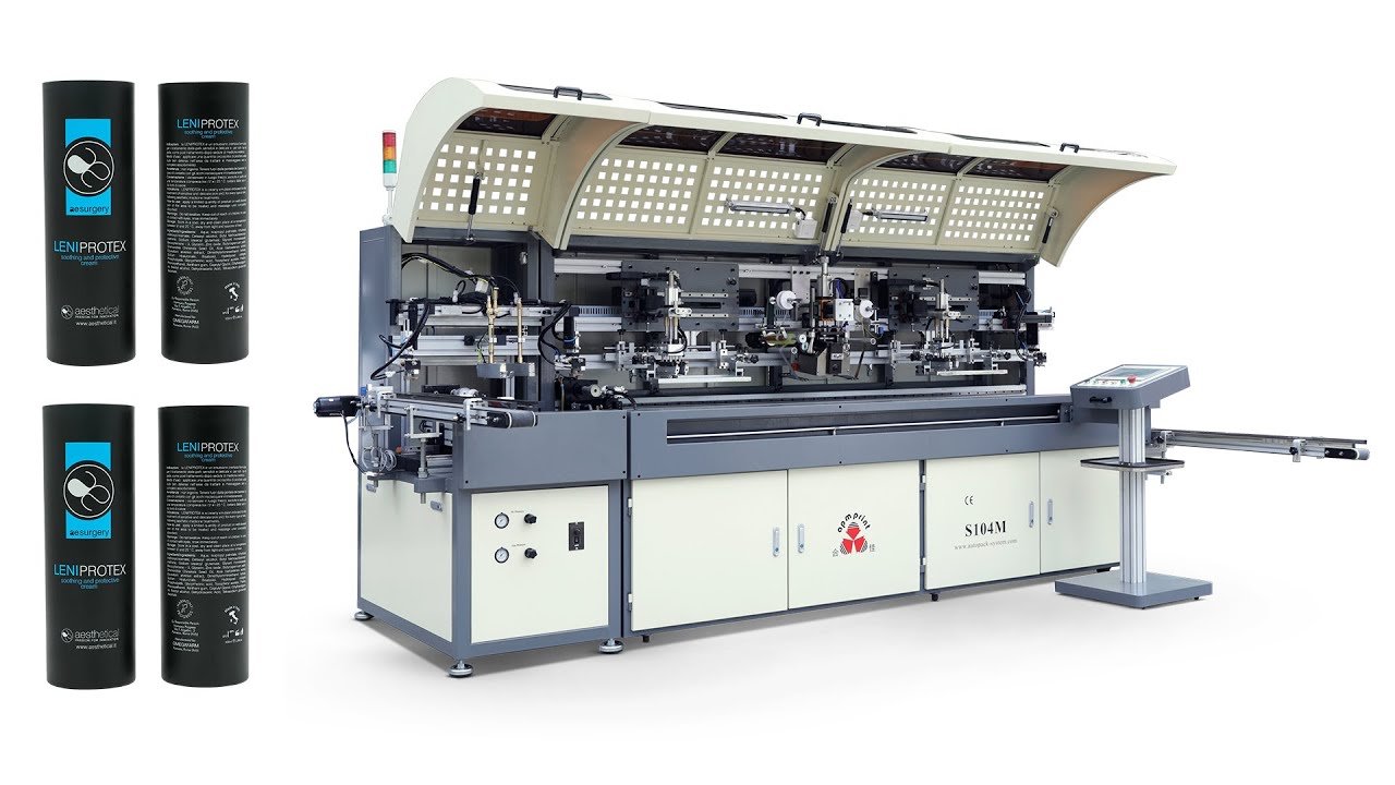 S104M 2 colours servo screen printing machine for plastic bottle round bottle