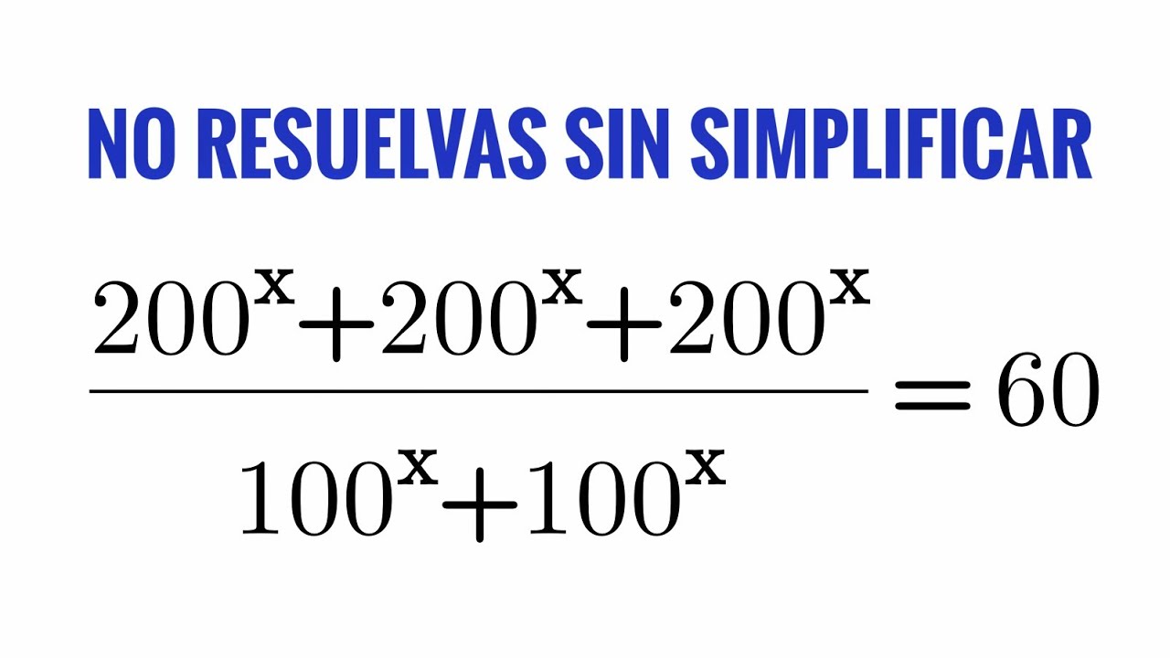 Es fácil al reducir y usar logaritmos/No debes dar valores 
