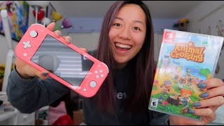 *NEW* NINTENDO SWITCH LITE CORAL PINK UNBOXING